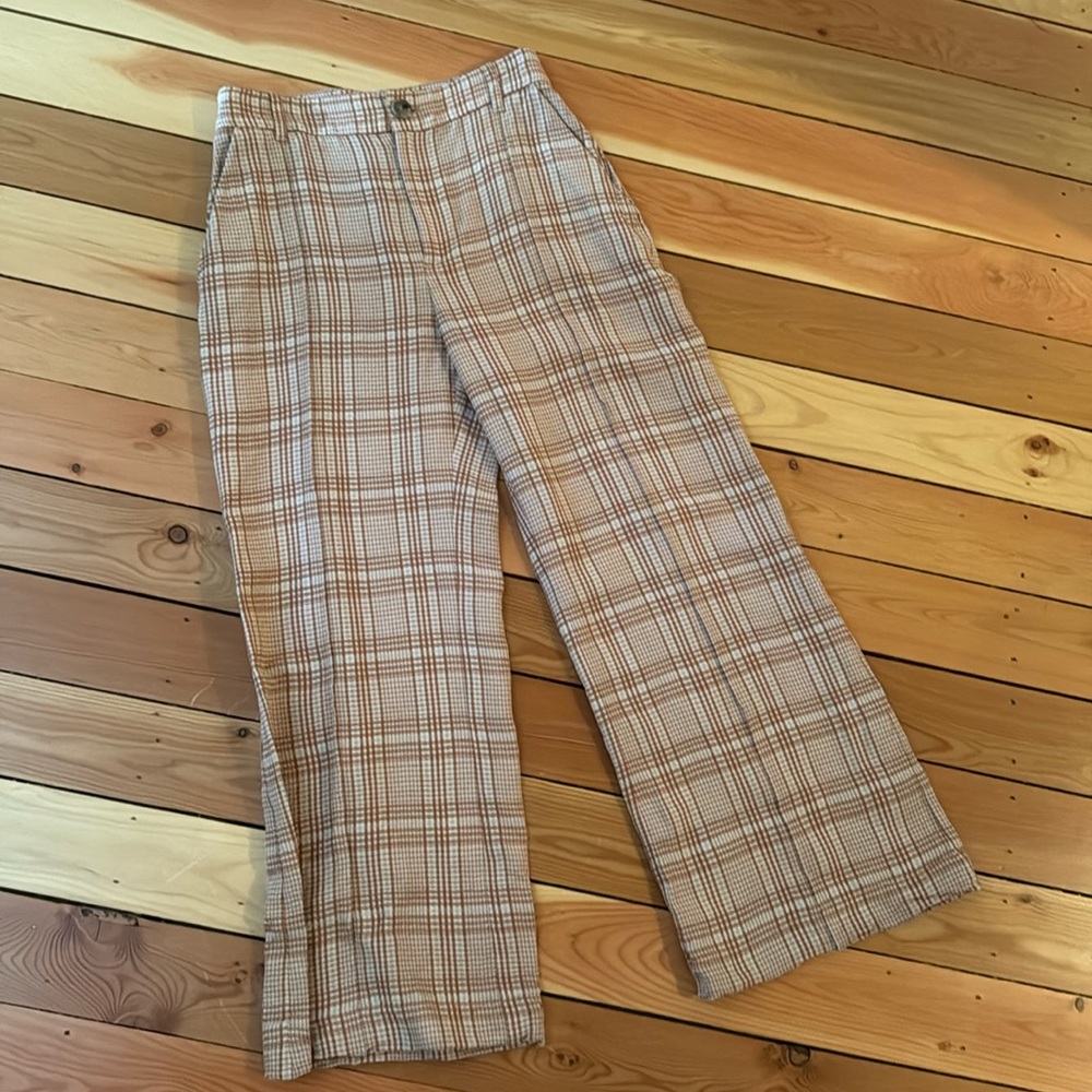 & Other Stories Plaid Pants in Brown and Cream